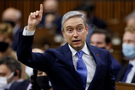 Canada's Minister of Innovation, Science and Industry Francois-Philippe Champagne in the House of Commons on Parliament Hill in Ottawa, Ontario, Canada December 14, 2021