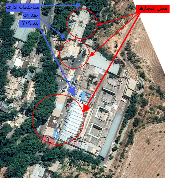 نمایی ماهوارهای از زندان اوین پیش از انفجار