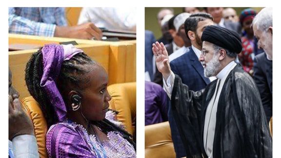 تصویر مهمان زن مراسم سخنرانی رئیسی در تهران