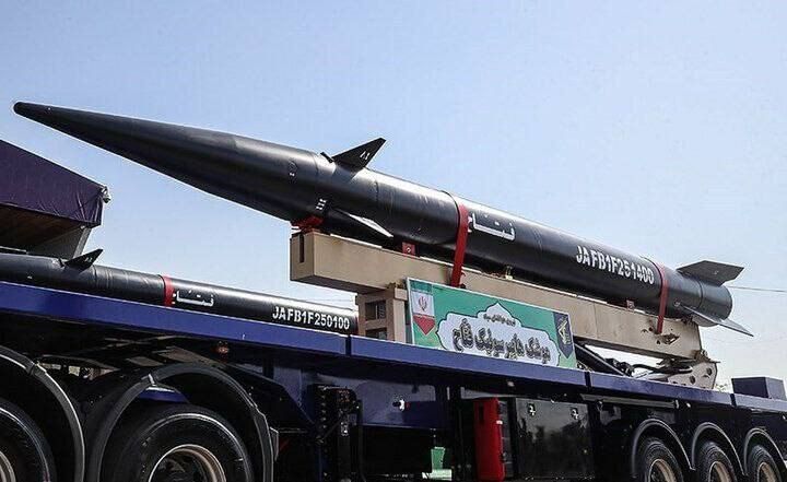 Iran's ballistic missile Fattah on display in a military parade, Tehran, September 2024