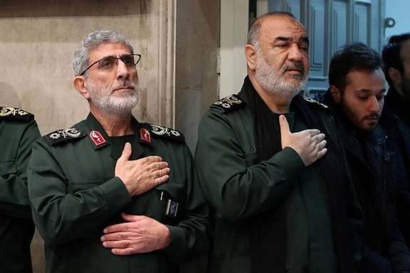 IRGC commander Hossein Salami (right) and Quds force commander Esmail Qaani