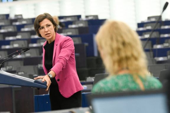 German MEP Hannah Neumann during a European parliament session about the situation in Iran on September 12, 2023