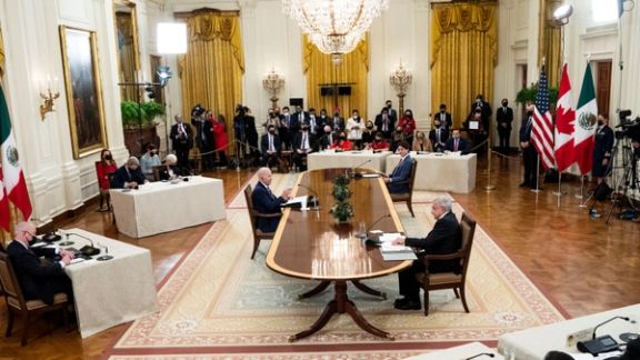سران آمریکا، کانادا و مکزیک برای بررسی روابط سهجانبه در واشینگتن دیدار کردند