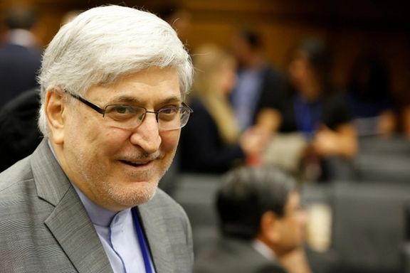 Mohsen Naziri-Asl, Iranian ambassador to the IAEA, arrives for the start of International Atomic Energy Agency 's 35-nation Board of Governors meeting in Vienna, Austria, September 11, 2023.