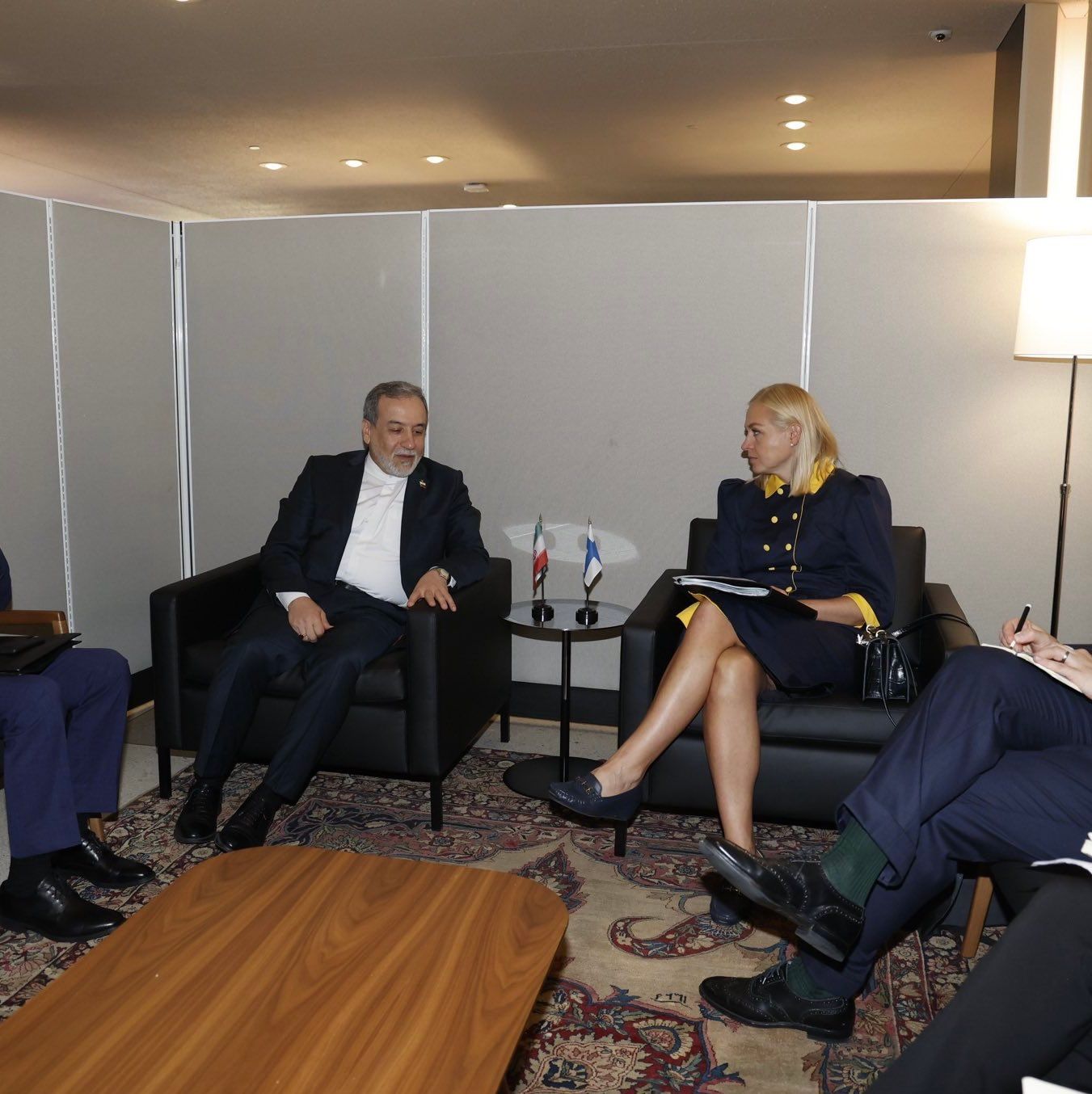 Iran state TV slammed for censoring Finnish FM's legs during UN meeting