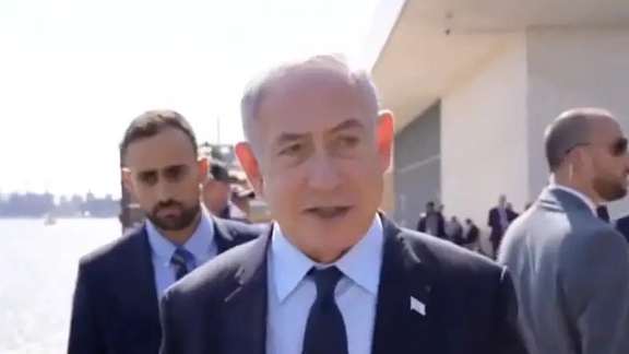 Israeli Prime Minister Benjamin Netanyahu during speaking to Iran International in New York on September 21, 2023