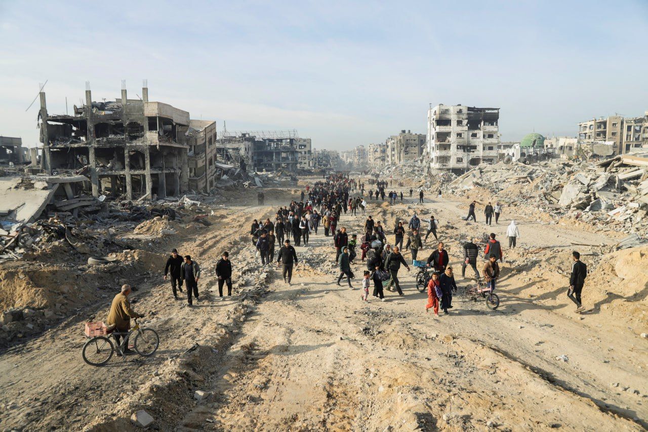 بازگشت آوارگان غزه به خانه‌هایشان، پس از اعلام توافق آتش‌بس