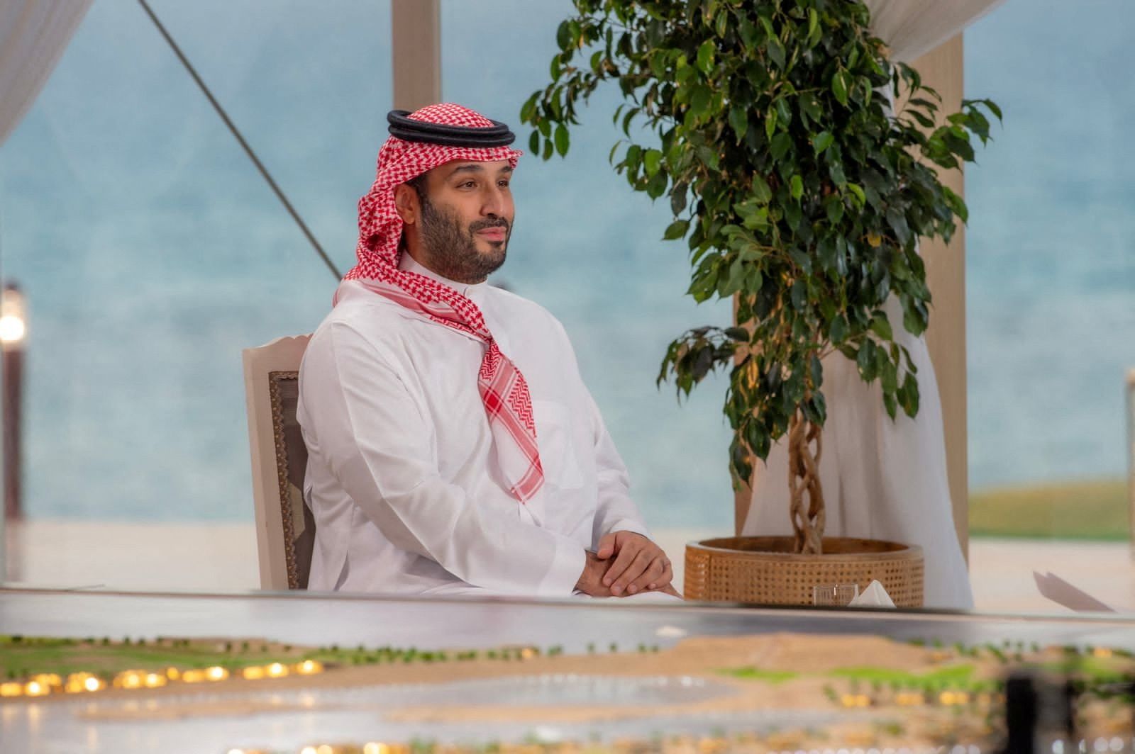 Saudi Arabia's Crown Prince, Mohammed bin Salman speaks with FOX News Channel, in an interview aired September 21, 2023