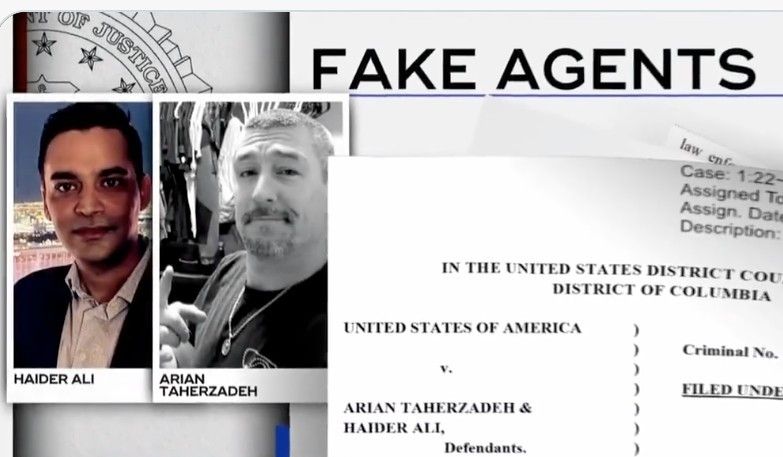 Screengrab from CBS television showing the two suspects.