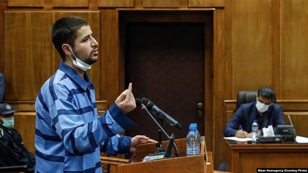 Mohammad Qobadlou in court. Undated
