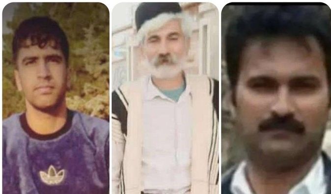 The three victims killed by security forces in Iran. May 2022