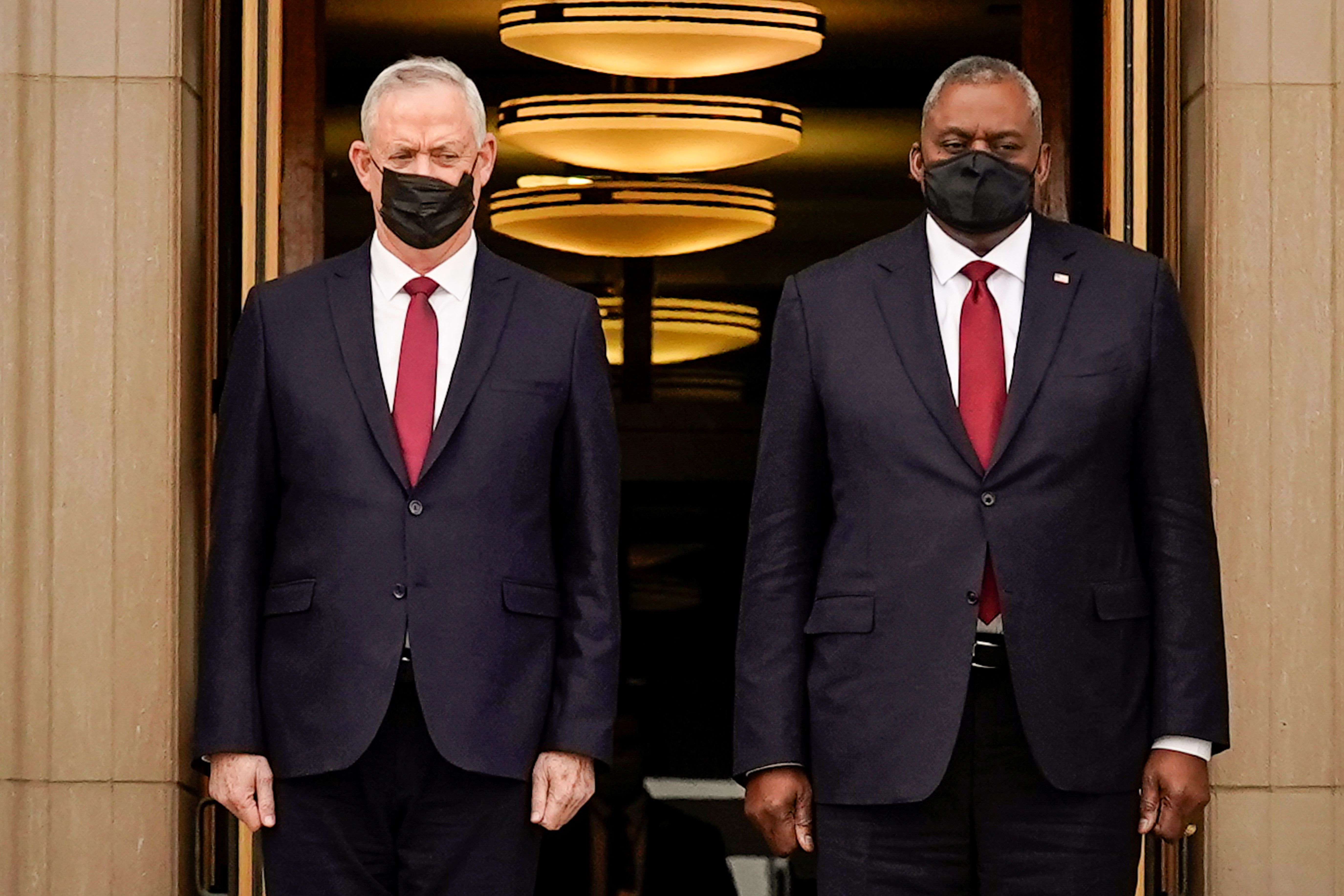 U.S. Defense Secretary Lloyd Austin welcomes Israel's Defense Minister Benny Gantz. December 9, 2021