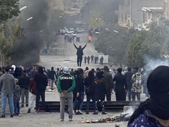 Protests in Mahabad, West Azarbaijan province, on Thursday evening, October 27, 2022