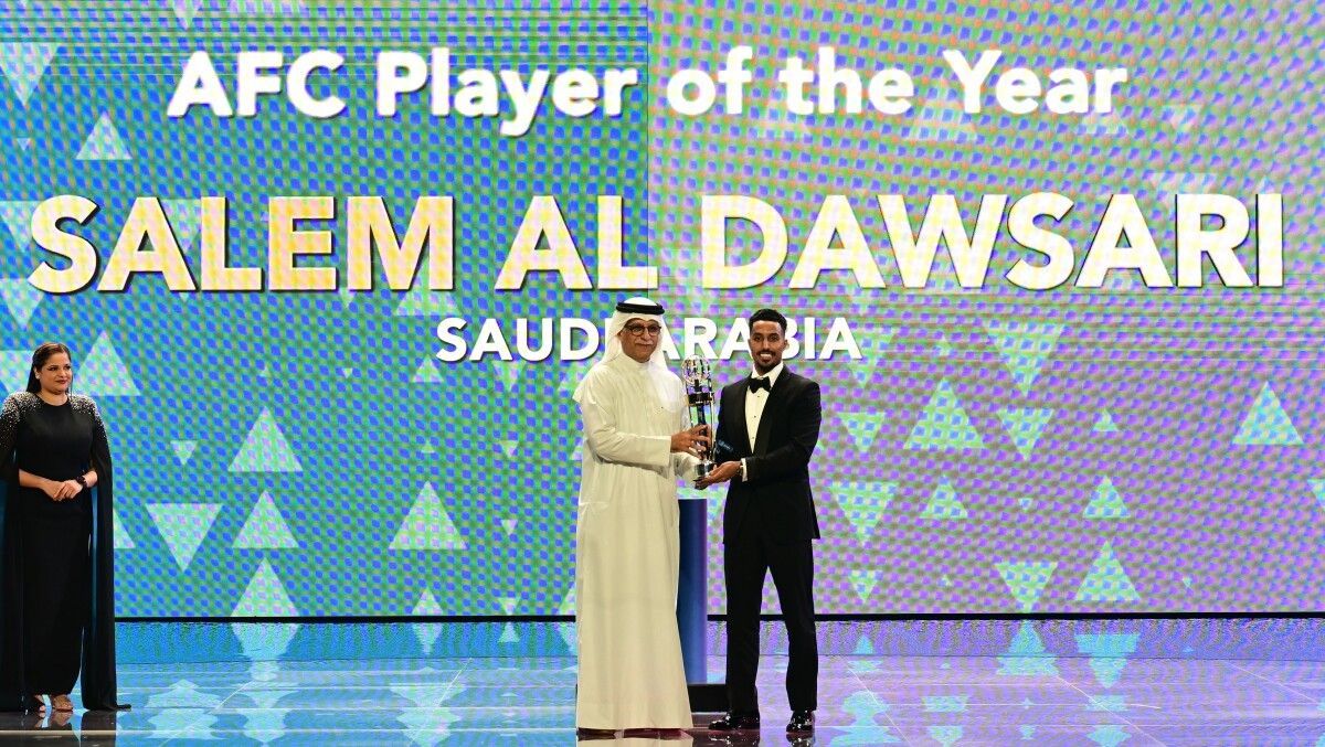 مراسم برترین‌های سال AFC؛ سالم الدوسری مرد سال فوتبال آسیا شد
