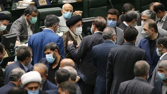 Iran's President Ebrahim Raisi in parliament. November 16, 2021