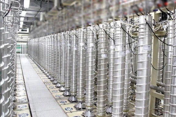 Uranium enrichment centrifuges at Iran's Natanz nuclear facility