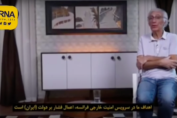 Cecile Kohler and Jacques Paris during a video of forced confessions on state TV