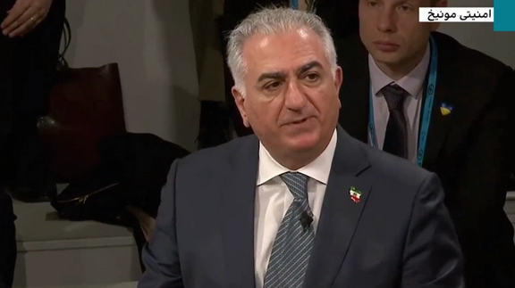 Prince Reza Pahlavi during the Iranian forum at the Munich Security Conference on Feb. 18, 2023
