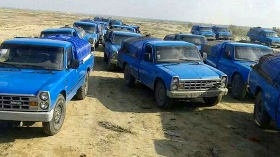 Fuel being smuggled by Nissan pickup trucks in Iran (Undated)