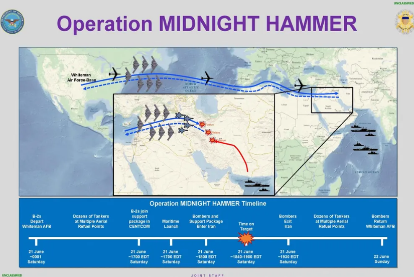 جزئیات عملیات «چکش نیمه‌شب» علیه تاسیسات اتمی جمهوری اسلامی فاش شد
