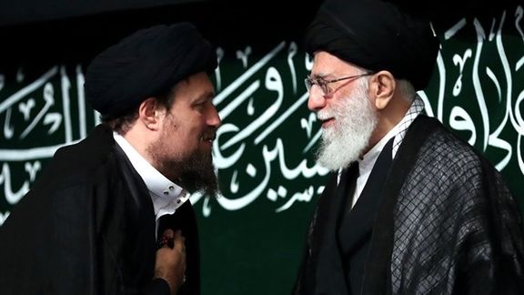 Hassan Khomeini, the grandson of the Islamic Republic's founder (left) and Supreme Leader Ali Khamenei (undated)