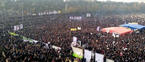 A massive anti-government protest in Iran's historic city of Esfahan in November 2021