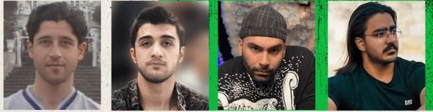 Iranian protesters who were executed by the Islamic Republic (from left to right) Mohammad Hosseini, Mohammad-Mehdi Karami, Mohsen Shekari, Majid-Reza Rahnavard  (file photo)