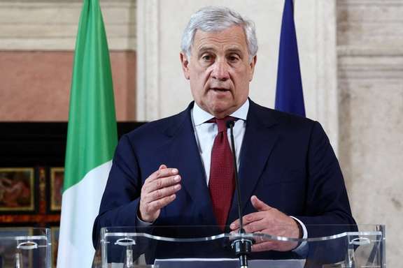 Italian Foreign Minister Antonio Tajani attends a joint press conference at Villa Madama in Rome, Italy, June 12, 2025.