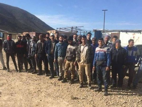 A group of Iranian workers on strike on April 23, 2023