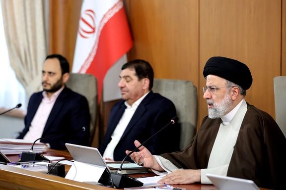 Iranian President Ebrahim Raisi at a cabinet meeting on April 28, 2024
