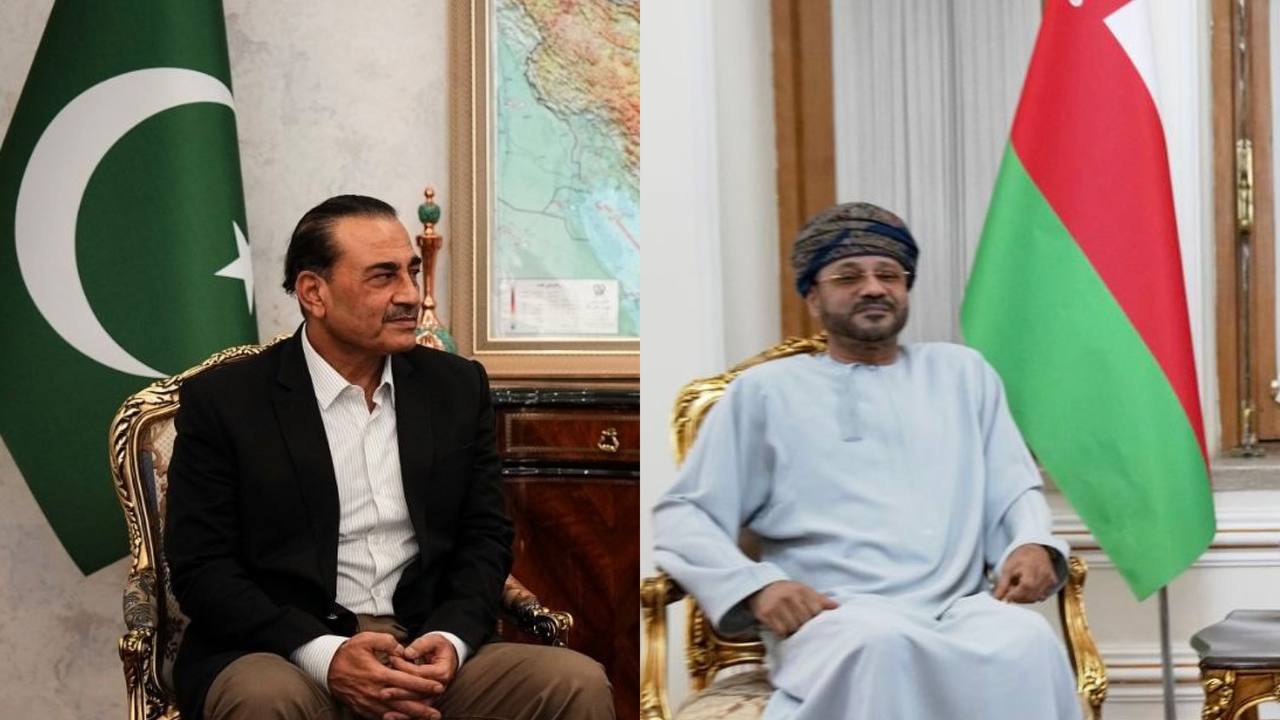 Pakistani Army Chief Asim Munir, left, and Omani Foreign Minister Badr Albusaidi during separate visits to Tehran on August 24 and 25, 2026