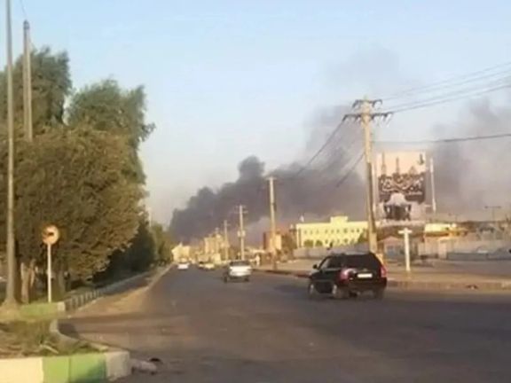 Smoke rises in Iran's Baluchestan as Sunni militants attack government posts. April 3, 2024