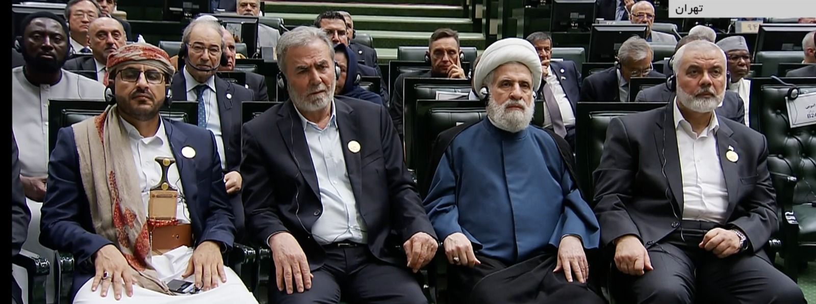 Leaders of Houthis, Hamas, Hezbollah and Islamic Jihad attend the swearing-in ceremony of President Masoud Pezeshkian on July 30, 2024