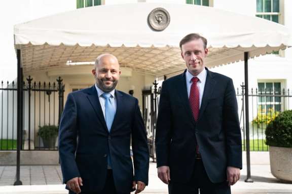 Israeli National Security Advisor Eyal Hulata (left) and US National Security Advisor Jake Sullivan