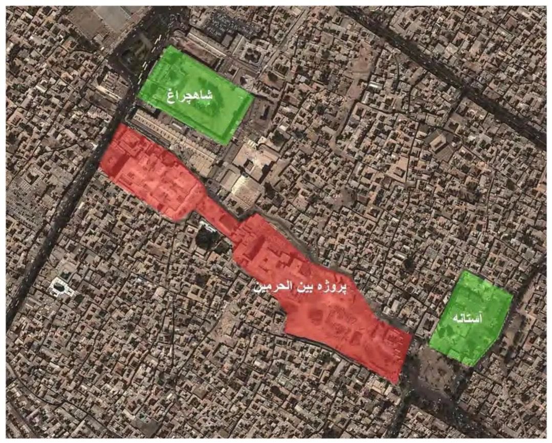 The area highlighted in red will be demolished.  (file)