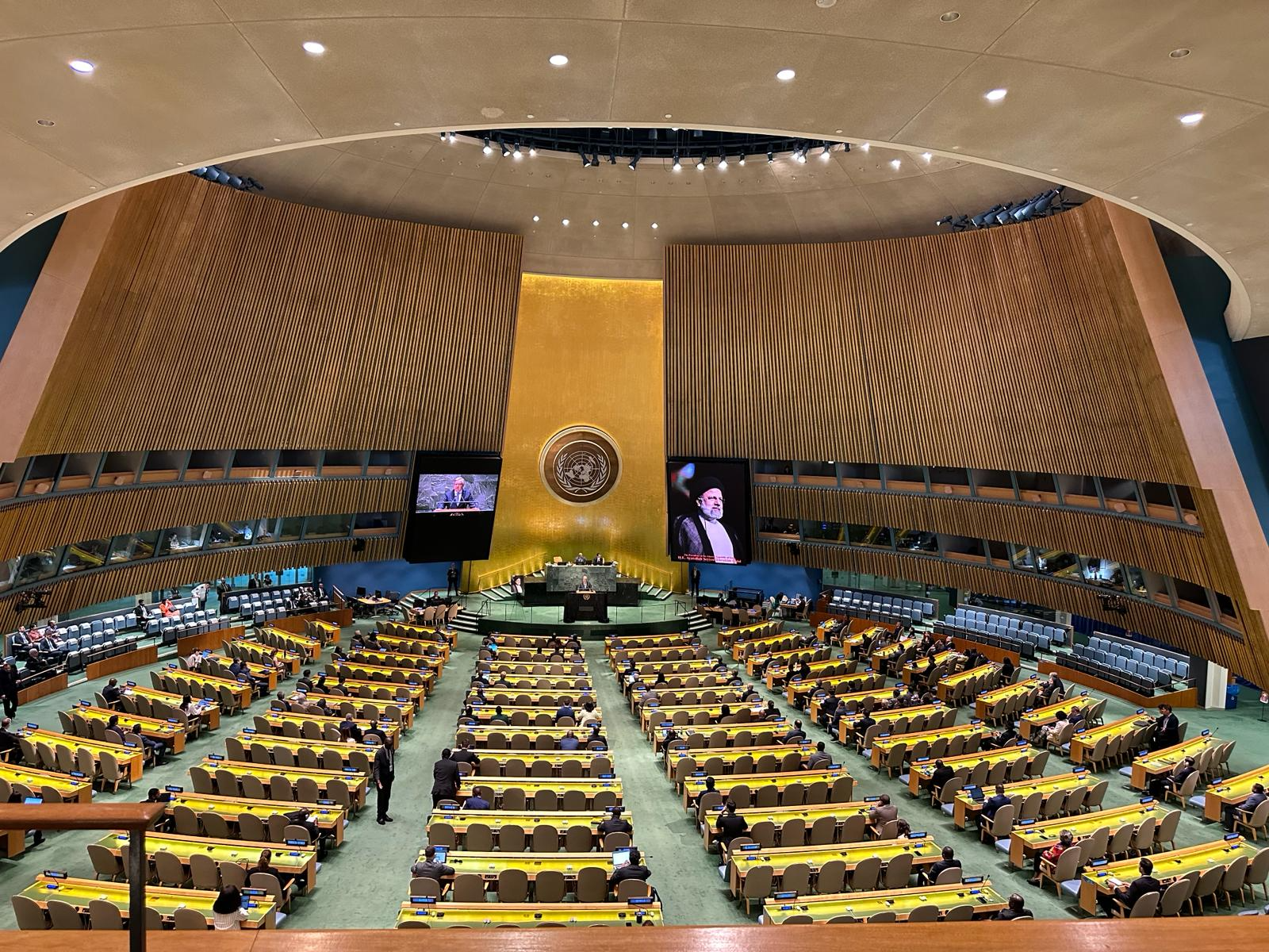 سالن مجمع عمومی سازمان ملل در مراسم یادبود رئیسی خالی ماند