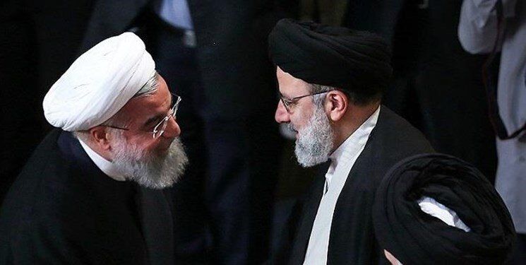 Former president Hassan Rouhani (left) and incumbent Ebrahim Raisi  