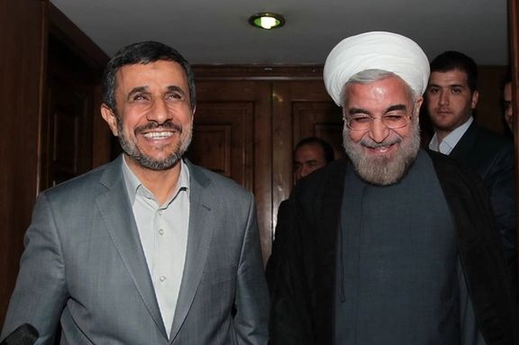 Former Iranian Presidents Mahmoud Ahmadinejad (L) & Hassan Rouhani (R)