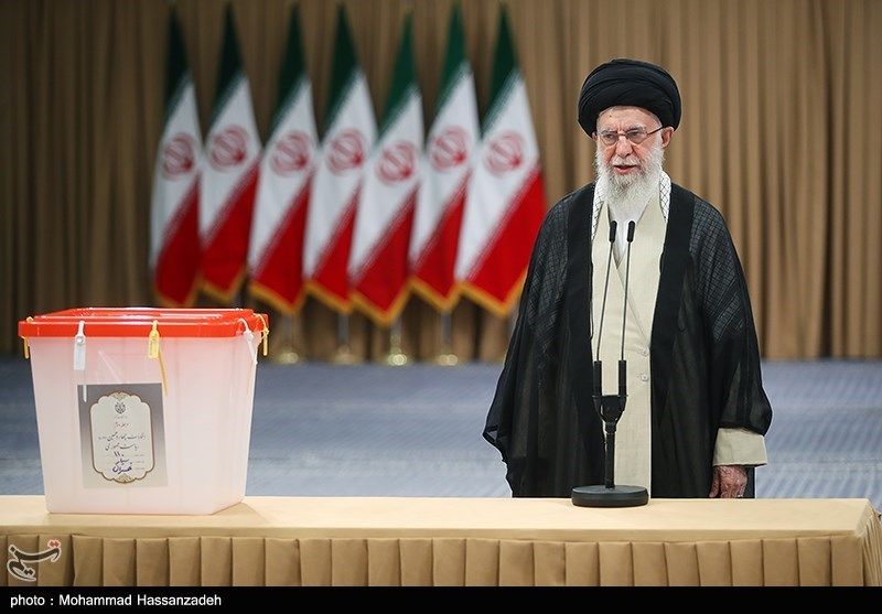 Iran's Supreme Leader Ali Khamenei after voting on July 5, 2024