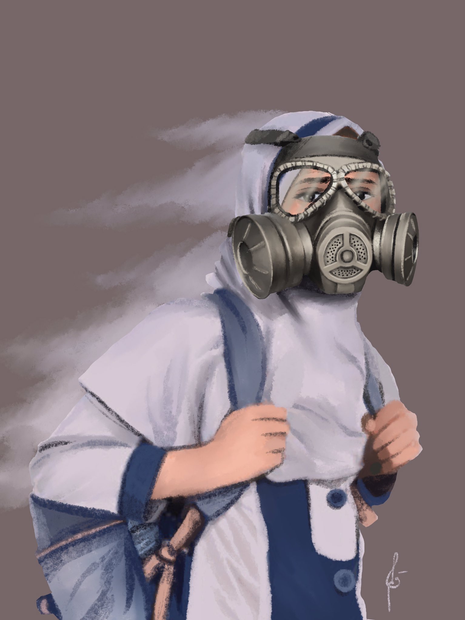 An artwork created to raise awareness about chemical attacks on schoolgirls (March 2023)