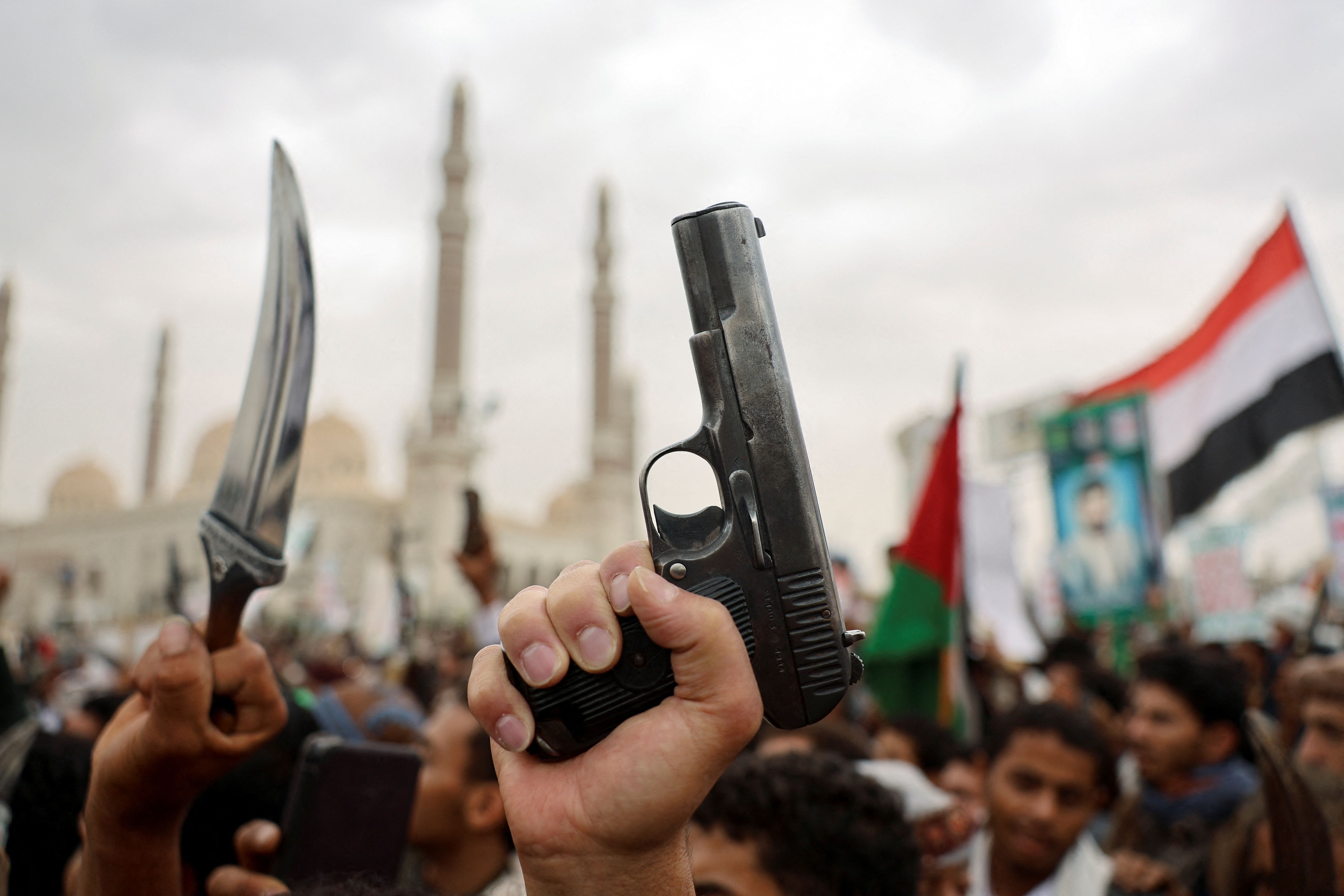 تظاهرات حوثی‌های یمن در حمایت از فلسطین، صنعا، ۱۳ تیر