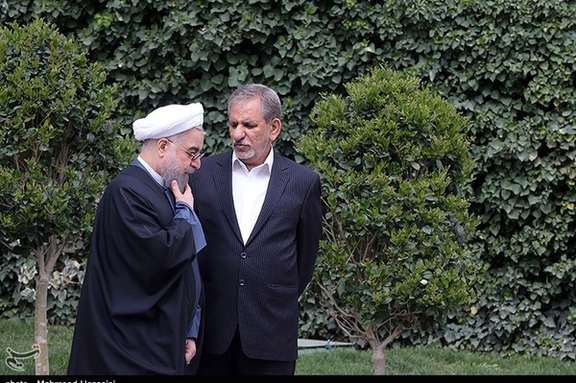 Former president Hassan Rouhani (right) and his vice president Es’haq Jahangiri