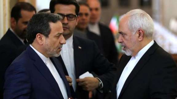 Abbas Araqchi (L) with former foreign minister Javad Zarif during the JCPOA negotiations