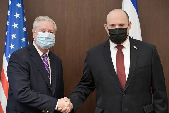 Senator Lindsey Graham with Israeli Prime Minister Naftali Bennett on February 14, 2022