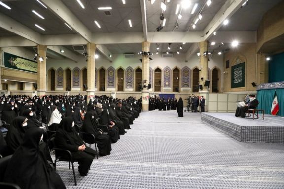 Supreme Leader Ali Khamenei speaking to a group of women o January 4, 2023