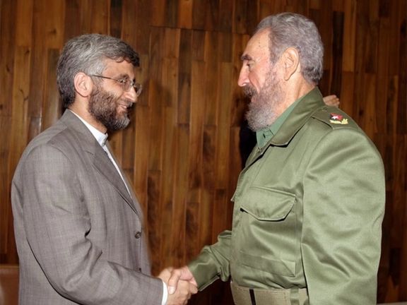 Saeed Jalili meeting with Fidel Castro in Havana as deputy foreign minister in 2005