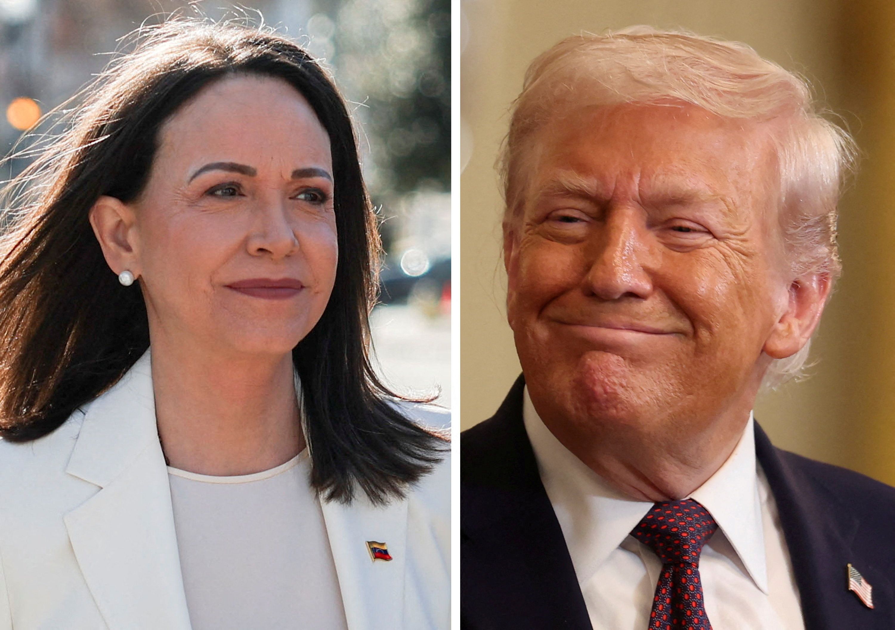 ترامپ مدال جایزه نوبل را از رهبر مخالفان ونزوئلا، ماچادو، دریافت کرد