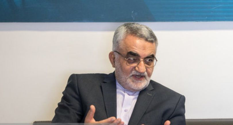 Iranian senior lawmaker Alaeddin Boroujerdi in an interview with ISNA on February 8, 2025.