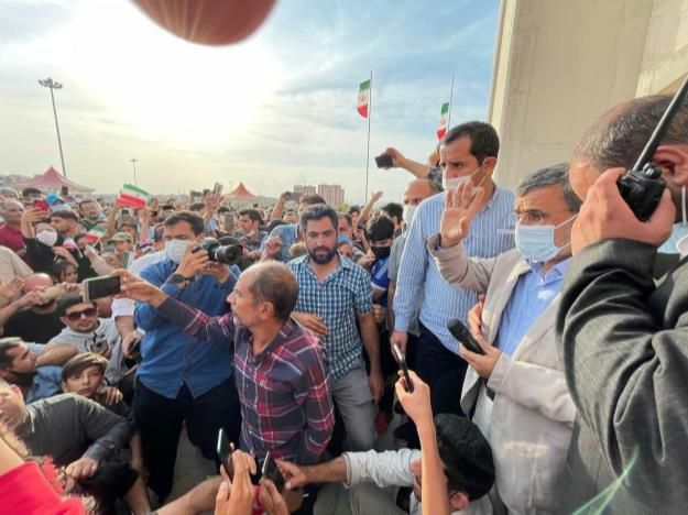 Ahmadinejad visiting Qazvin in May 2021