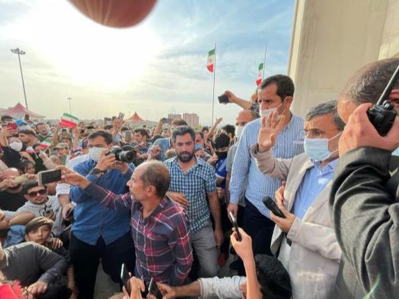 Former Iranian President Mahmoud Ahmadinejad in a rally in May 2021